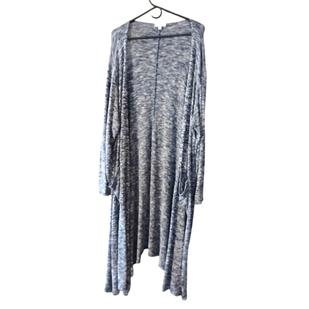 LuLaRoe Duster Cardigan Open Lightweight Dark Navy/White Blend Boho Beachy XL